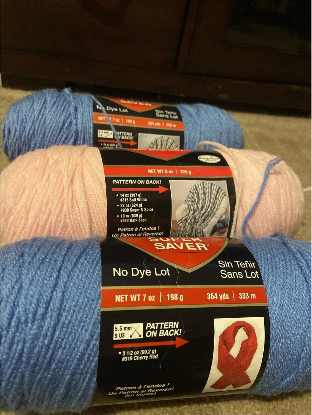Red Heart Yarn Lot Of 3